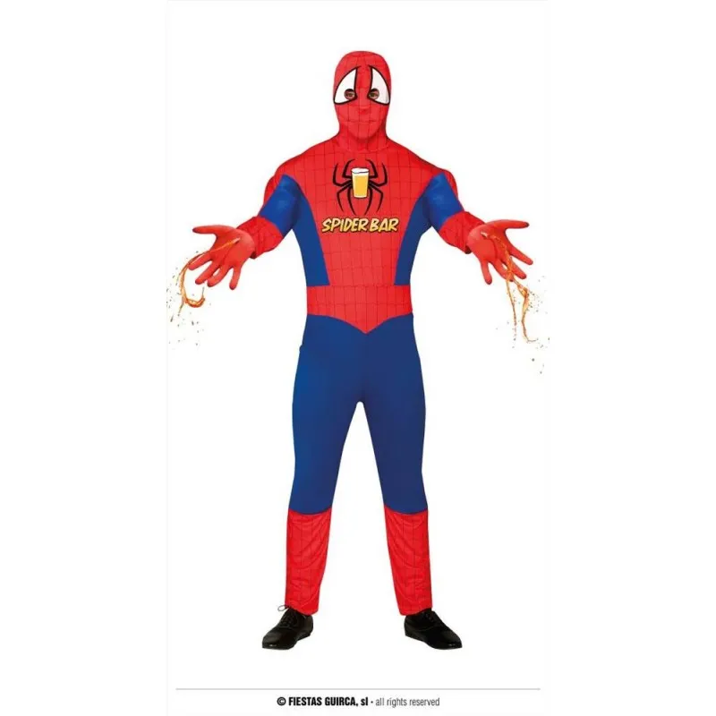 Costume spider bar man uomo, tuta super eroe bar