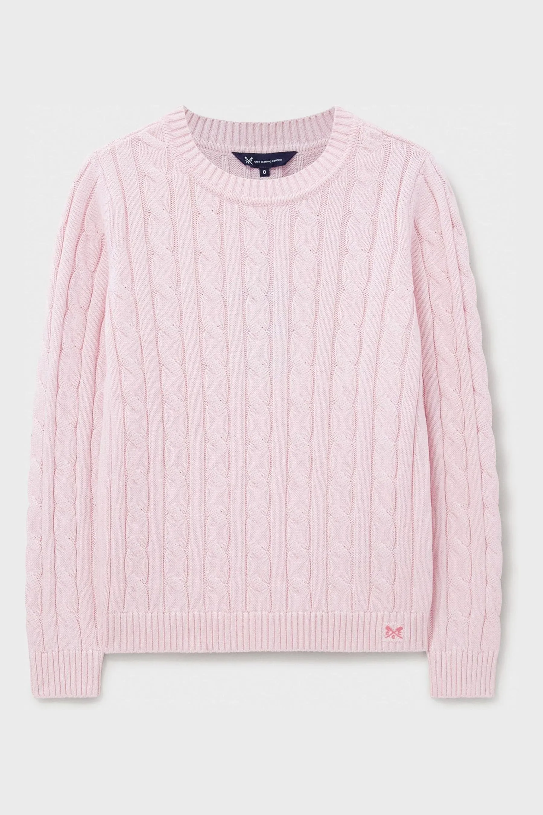 Crew Clothing Company Rosa - Girocollo Maglione a trecce grosse    