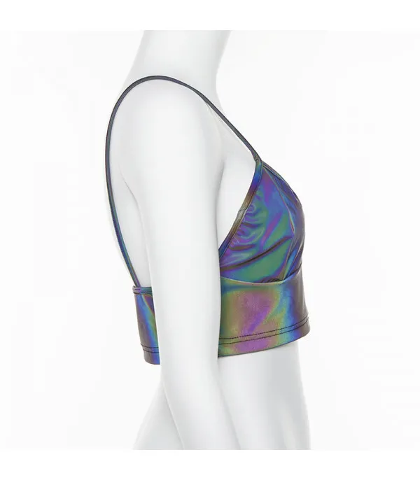 Croptop irridiscente catarifrangente