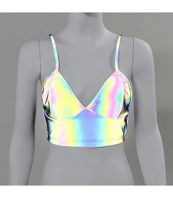 Croptop irridiscente catarifrangente