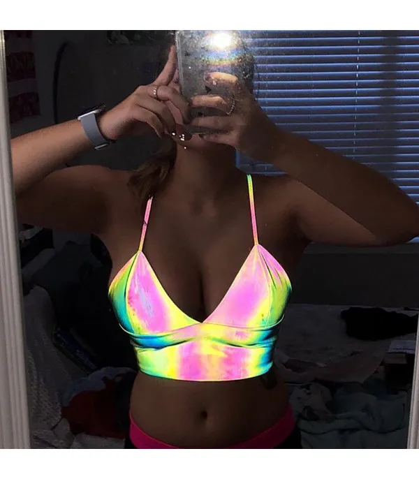 Croptop irridiscente catarifrangente