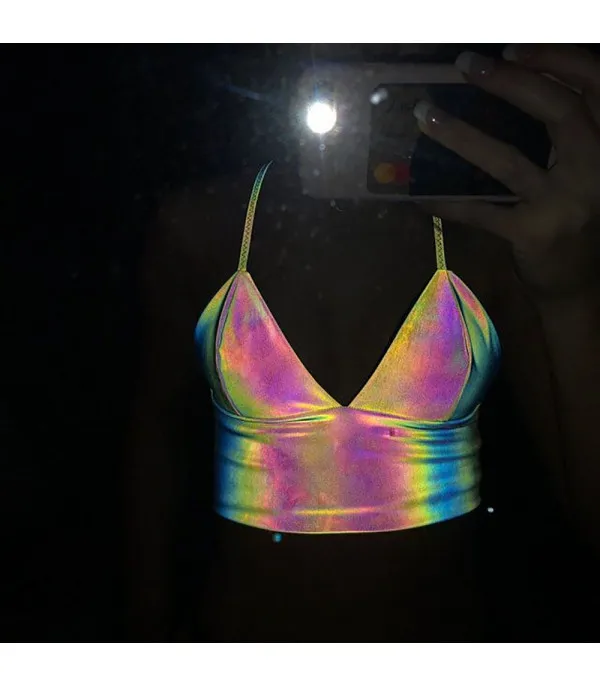Croptop irridiscente catarifrangente