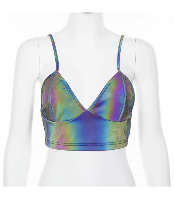 Croptop irridiscente catarifrangente