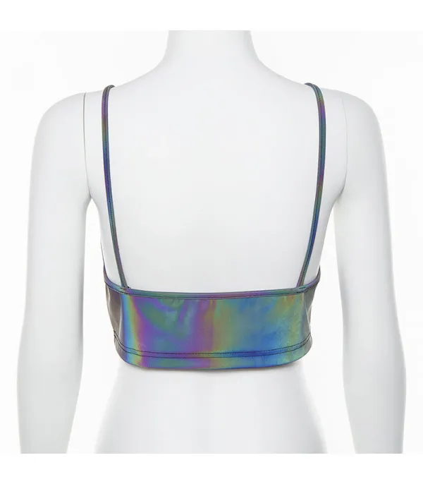 Croptop irridiscente catarifrangente