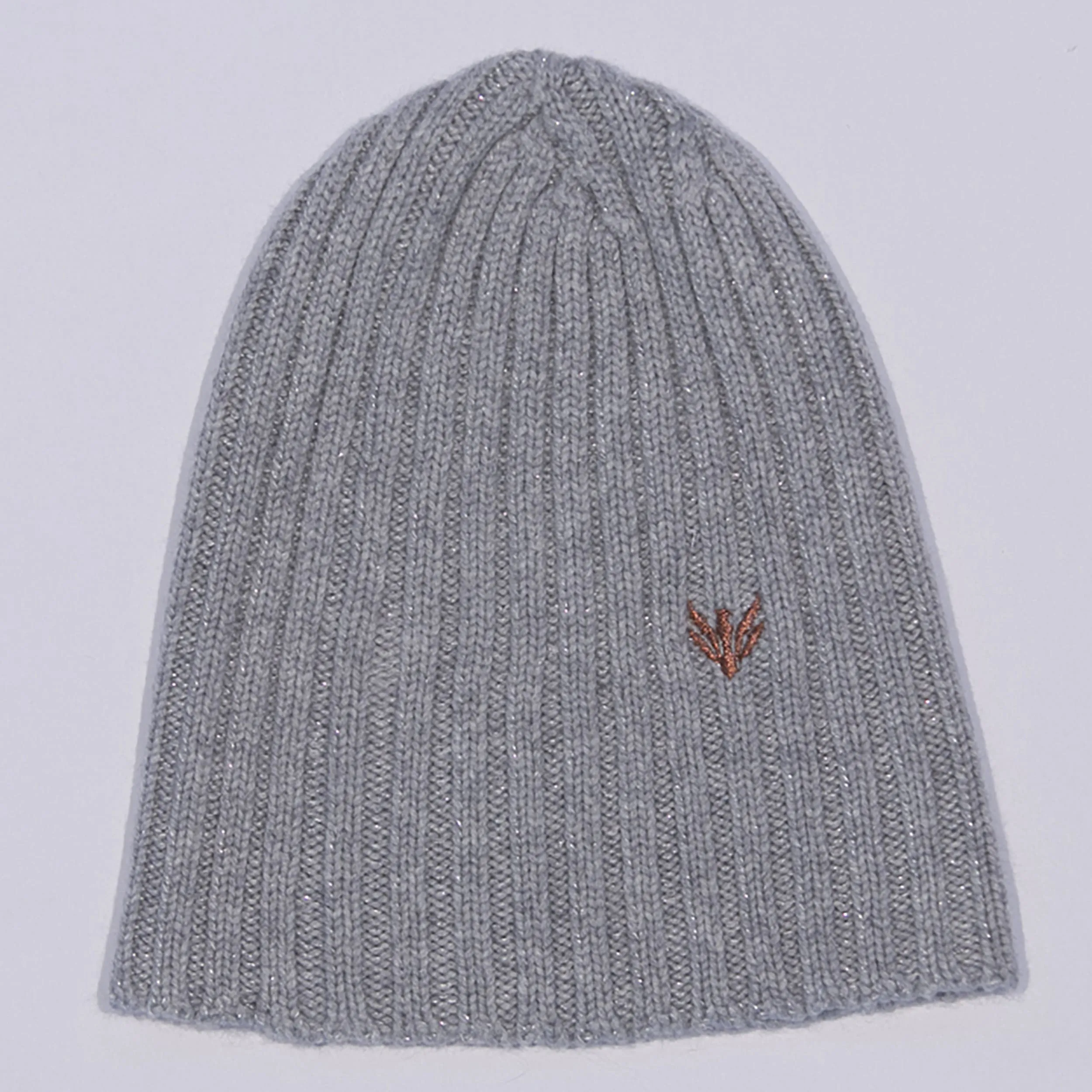 Cuffia in cashmere e fibra metallizzata