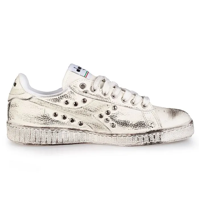 Diadora Low Sneakers Customized Triple White Vintage