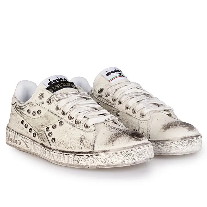 Diadora Low Sneakers Customized Triple White Vintage
