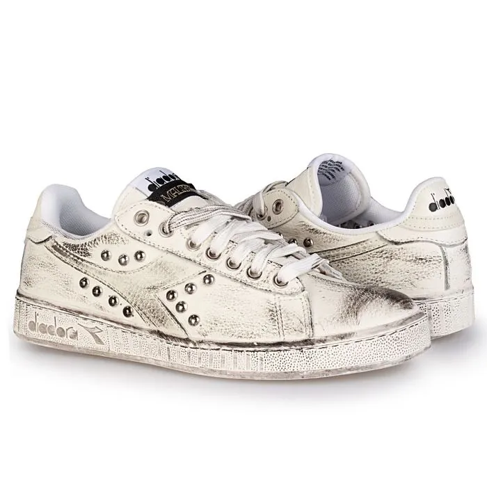 Diadora Low Sneakers Customized Triple White Vintage