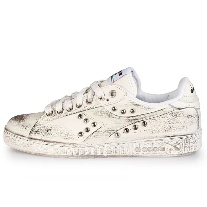Diadora Low Sneakers Customized Triple White Vintage