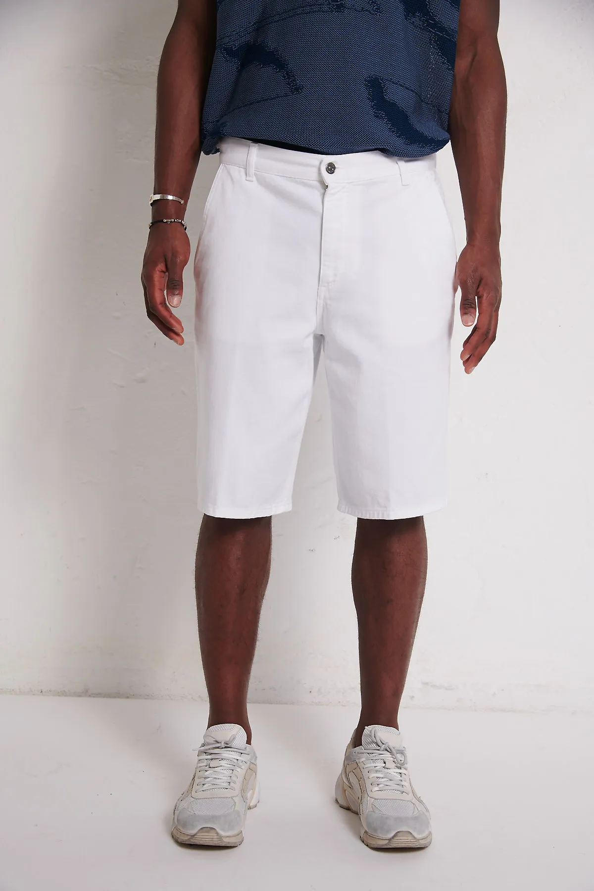 DONDUP Bermuda bianco con tasche work COLIN