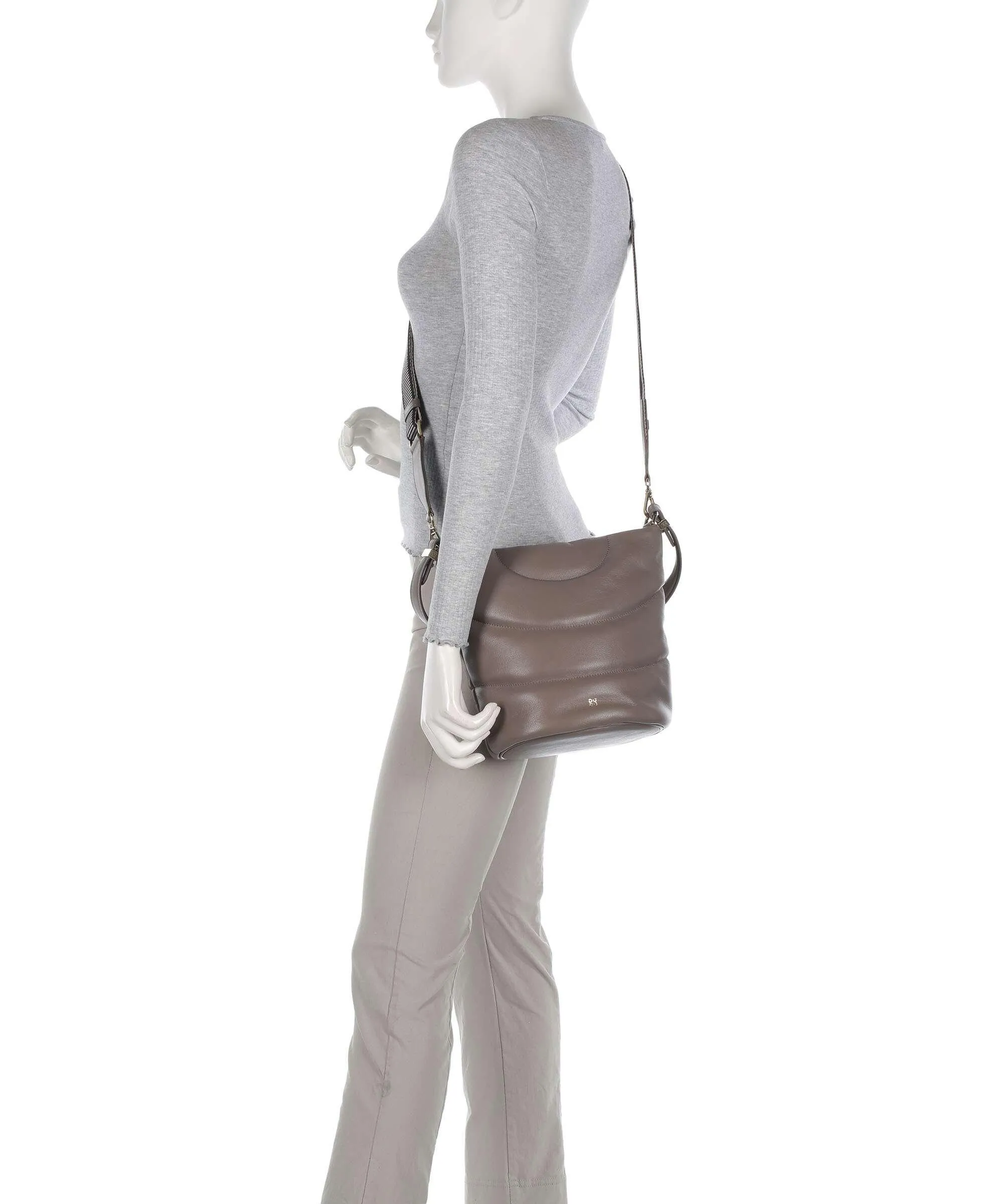  DuDu Bags Barbara M. Borsa a secchiello pelle a grana fine taupe  
