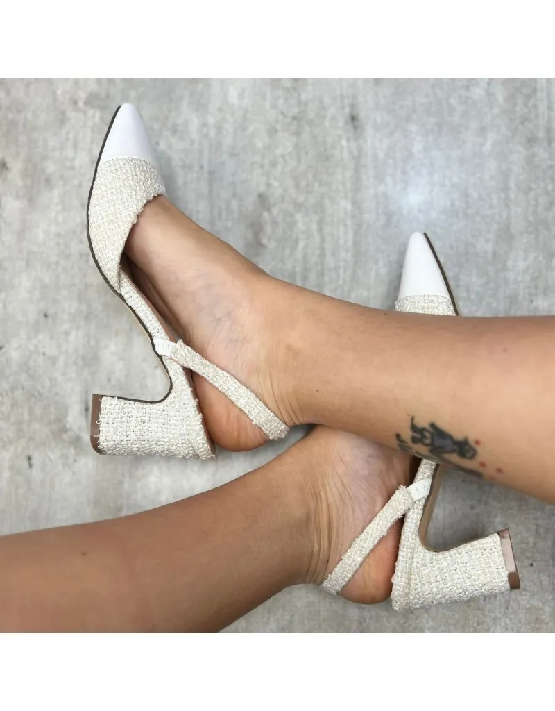 DÉCOLLETÉ TWEED BIANCO