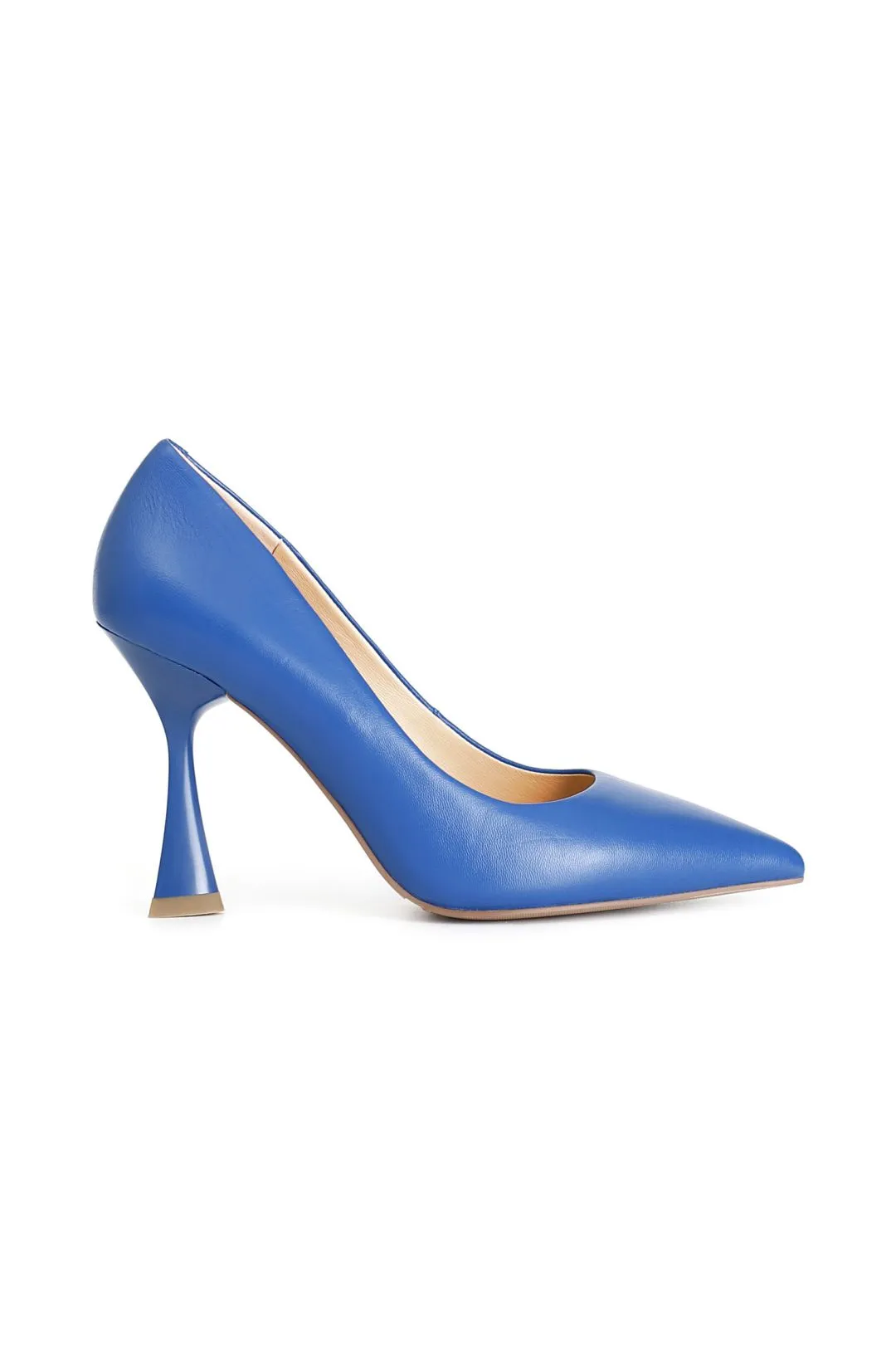 décolleté in nappa blu royal