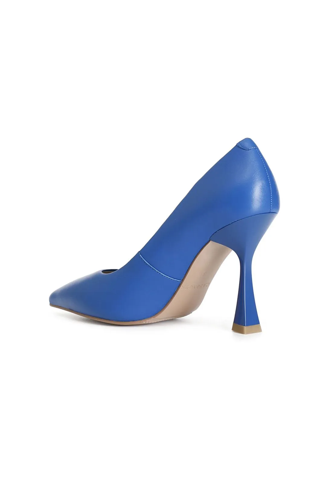 décolleté in nappa blu royal