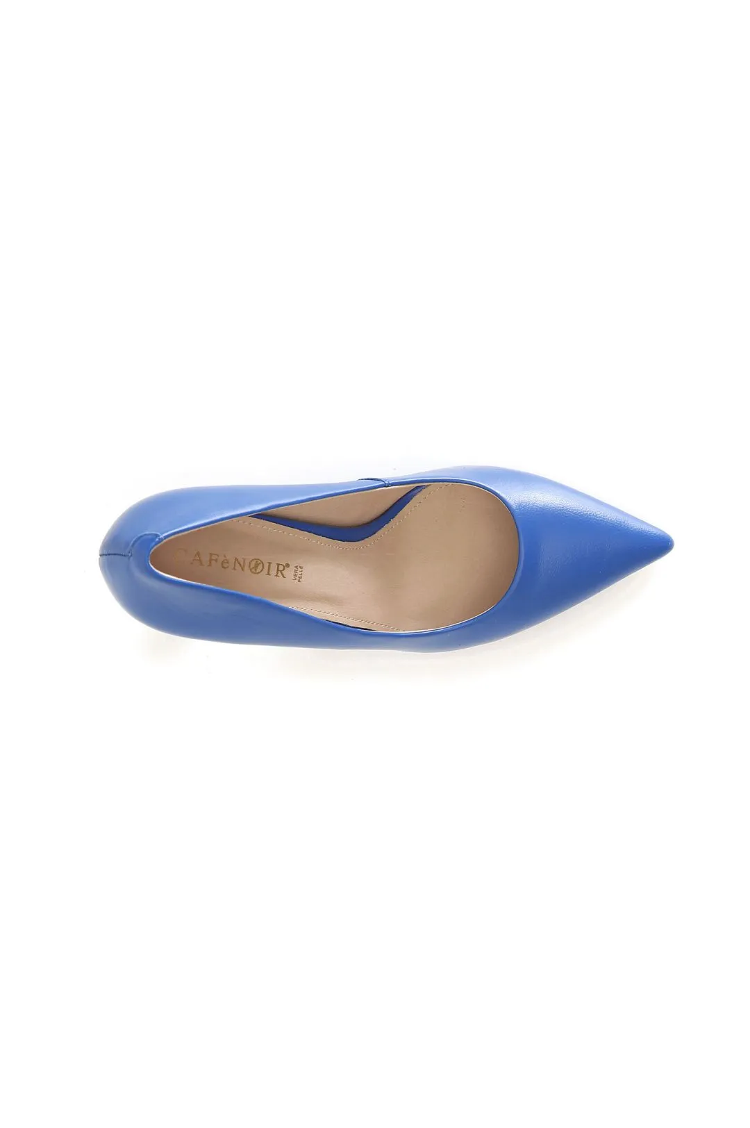 décolleté in nappa blu royal