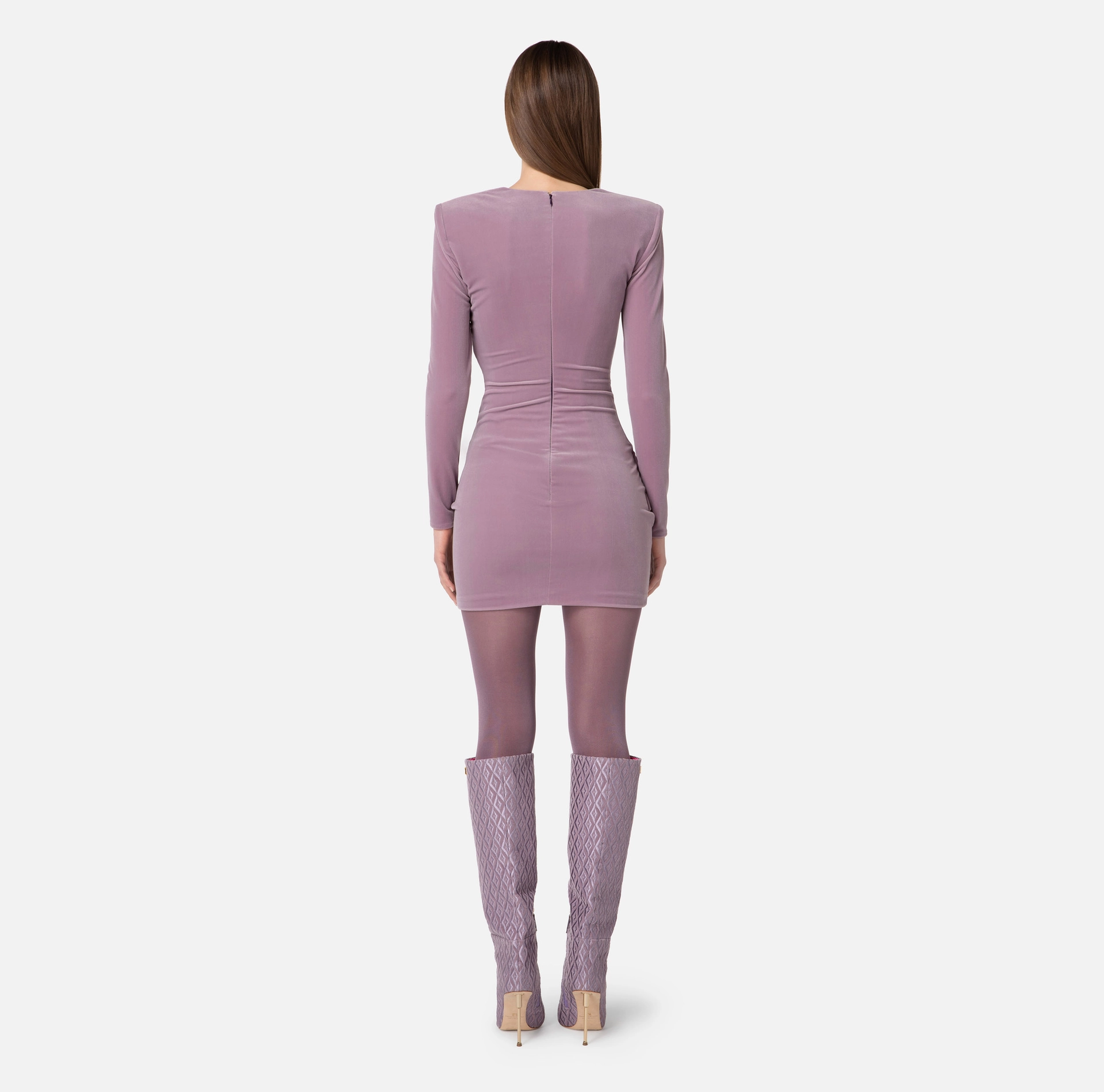 ELISABETTA FRANCHI Miniabito in velluto drappeggiato