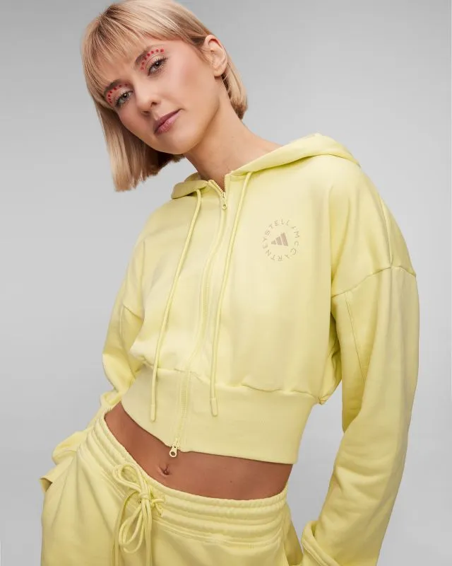Felpa gialla da donna Adidas by Stella McCartney ASMC Crop Hoodie
