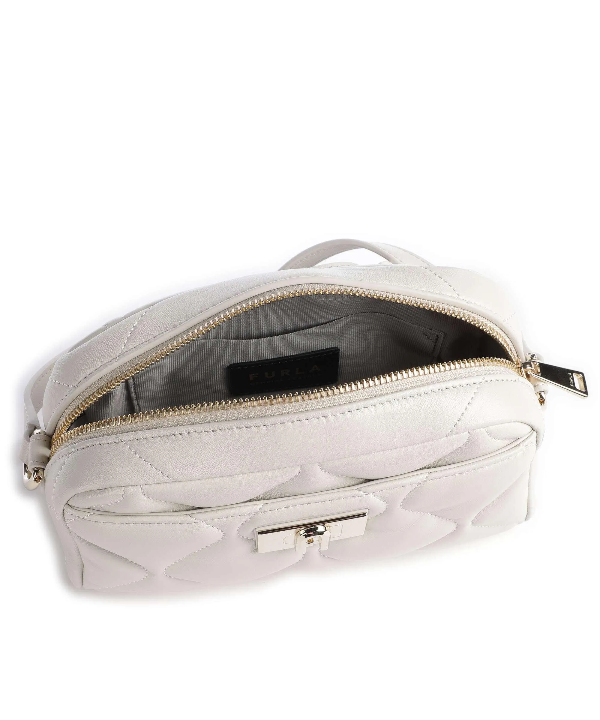  Furla 1927 Mini Borsa a tracolla pelle a grana fine avorio  