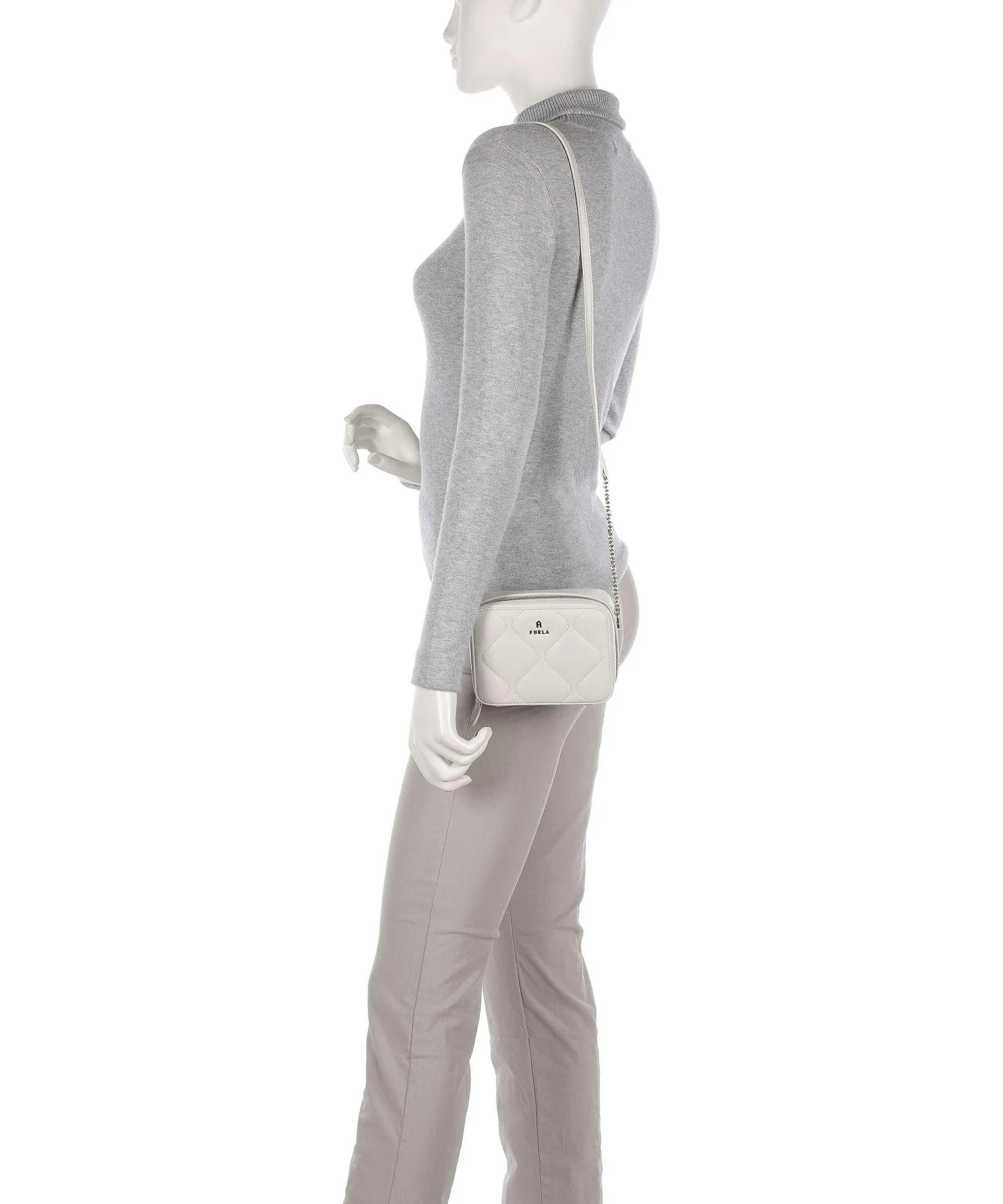  Furla Camelia Mini Borsa a tracolla pelle granulata avorio  