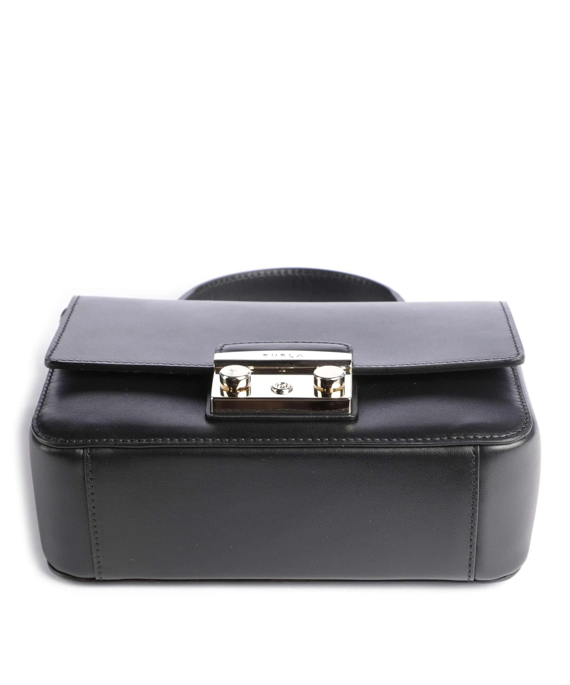  Furla Metropolis Mini Borsa a mano pelle a grana fine nero  