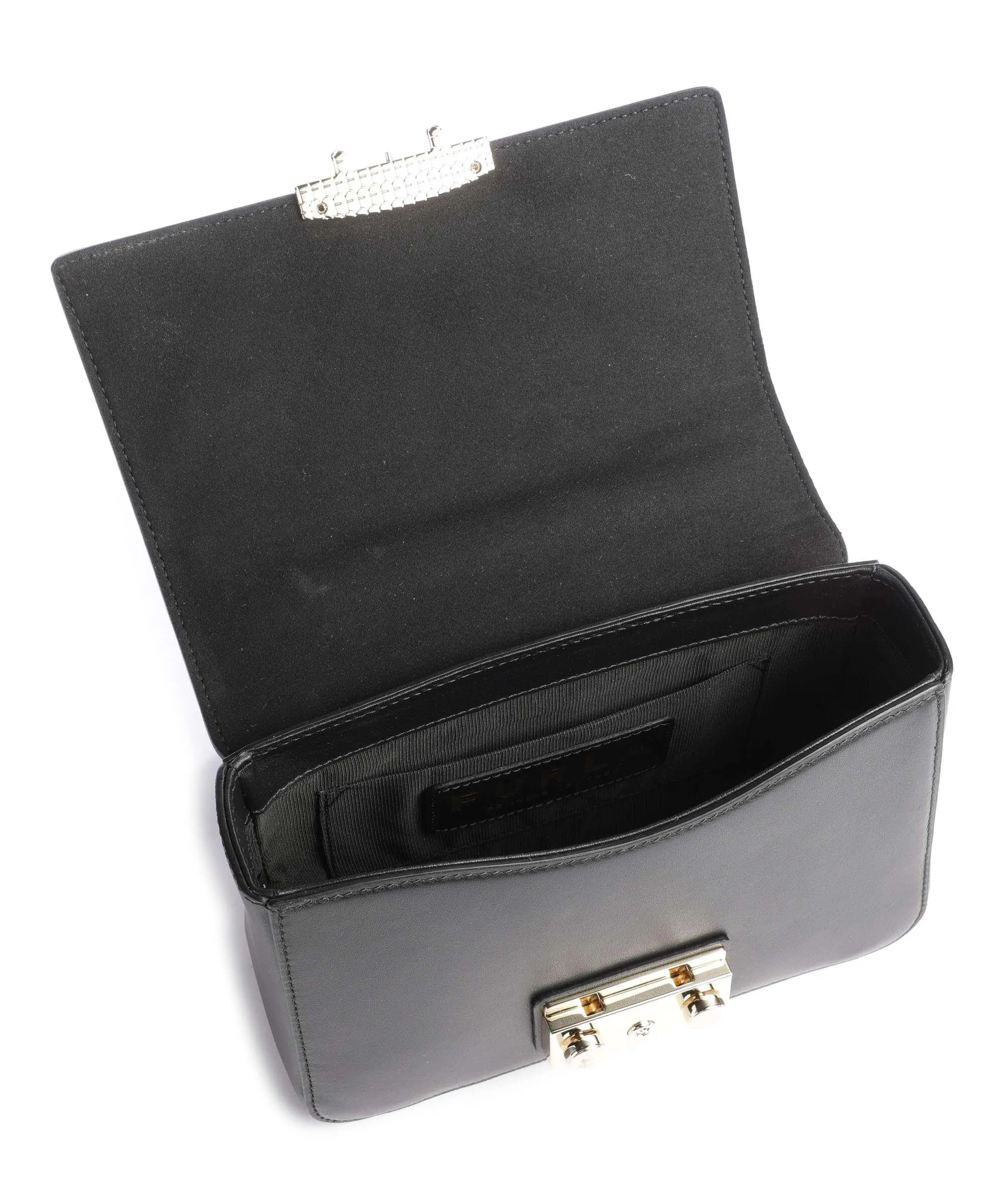  Furla Metropolis Mini Borsa a mano pelle a grana fine nero  