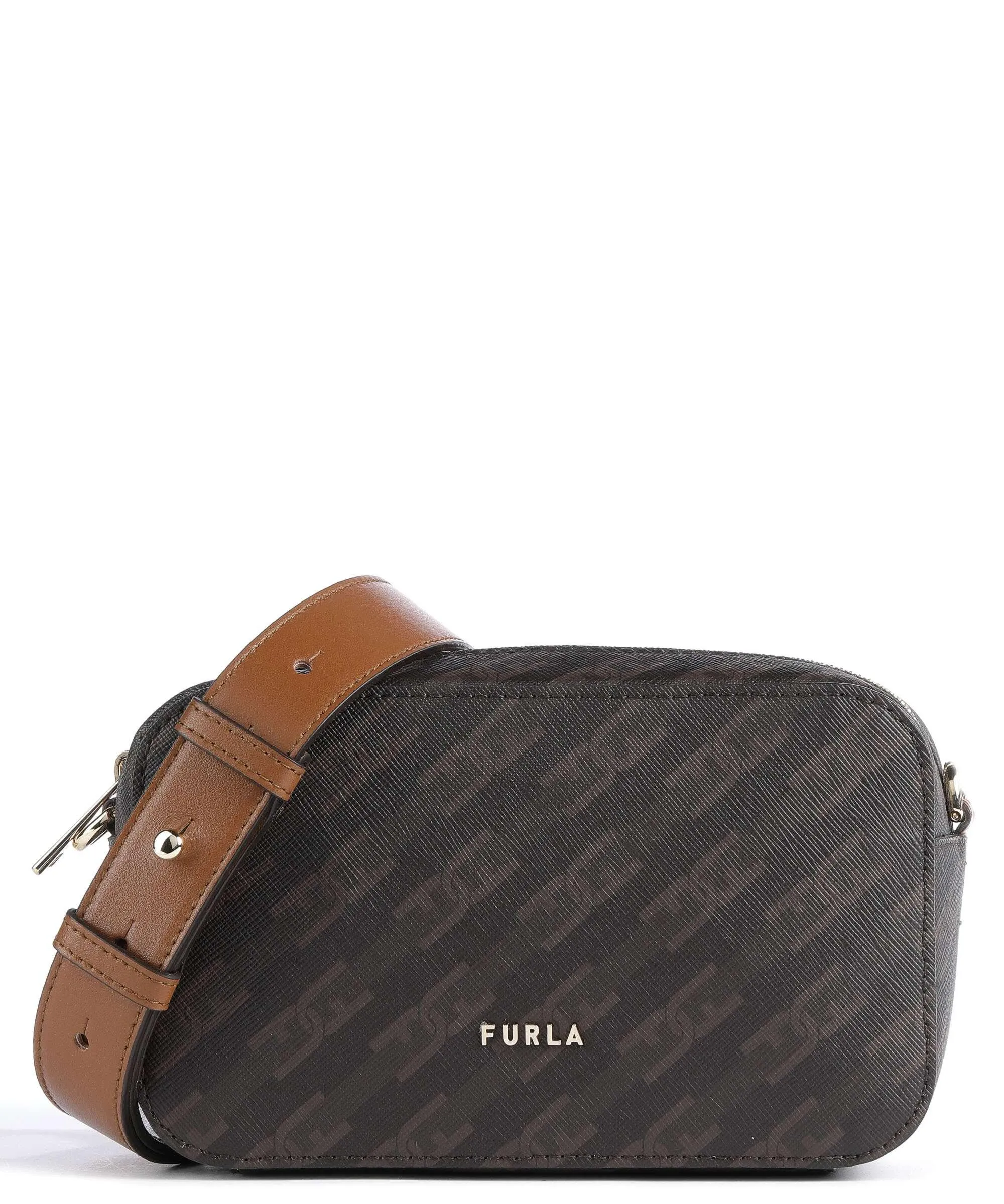  Furla Primula Mini Borsa a tracolla poliuretano, pelle marrone scuro  