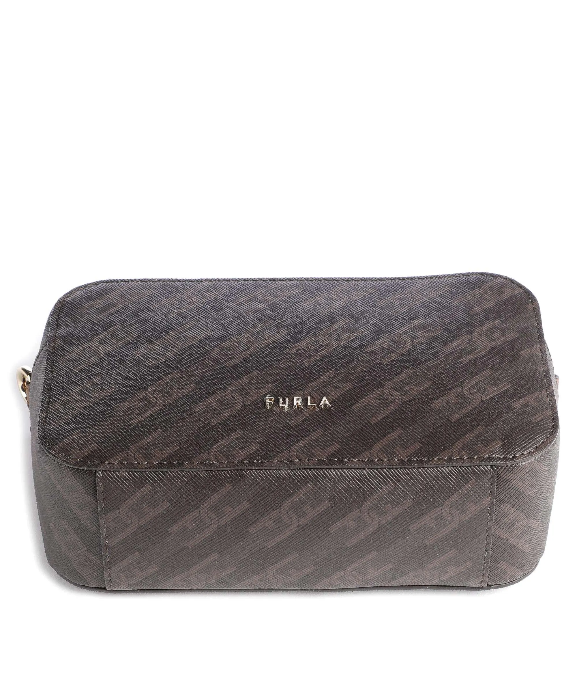  Furla Primula Mini Borsa a tracolla poliuretano, pelle marrone scuro  