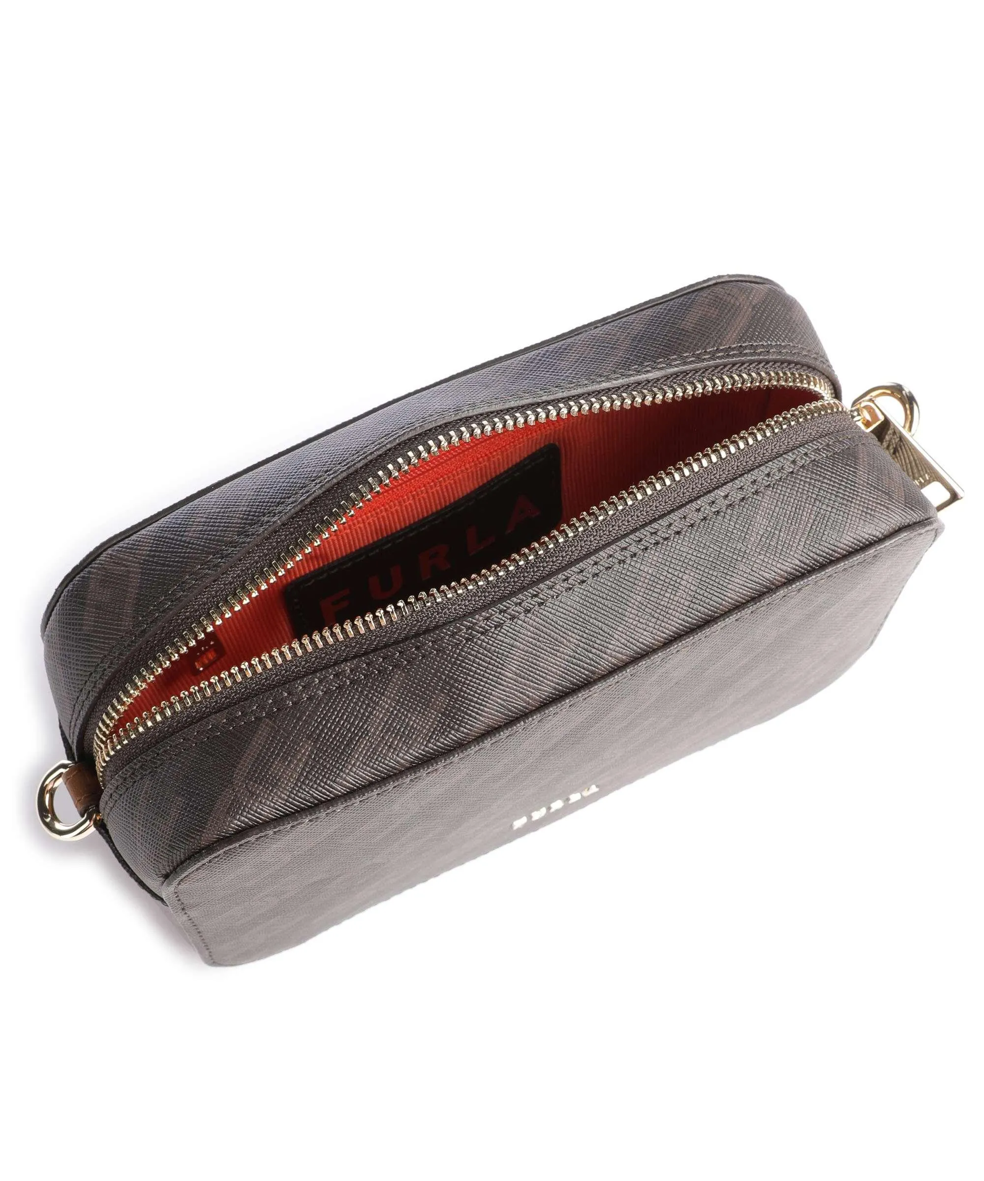  Furla Primula Mini Borsa a tracolla poliuretano, pelle marrone scuro  