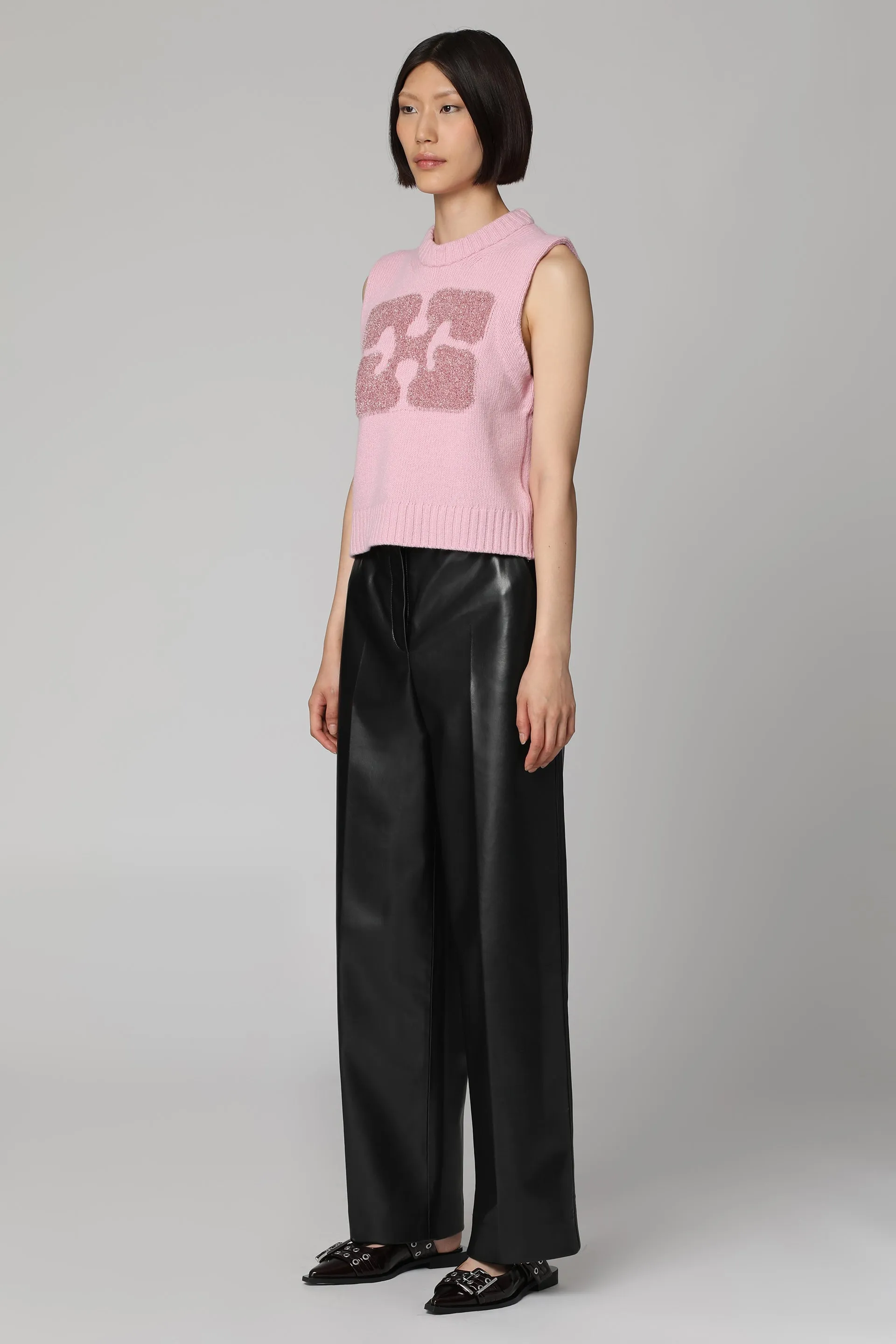 GANNI Gilet in maglia misto lana