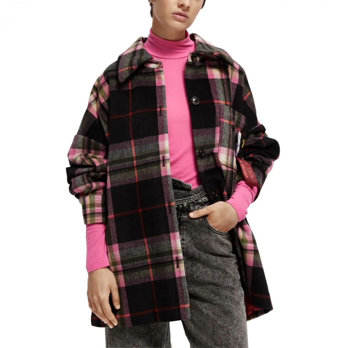 Giacca Camicia A Quadri In Lana Imbottita