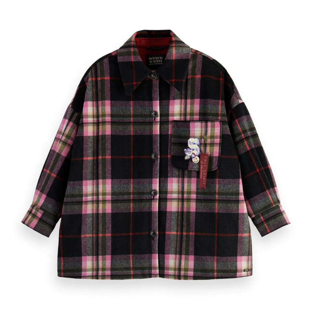 Giacca Camicia A Quadri In Lana Imbottita