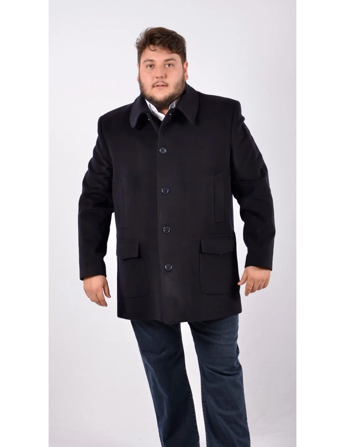Giaccone in Lana Mod Rabbit Blu