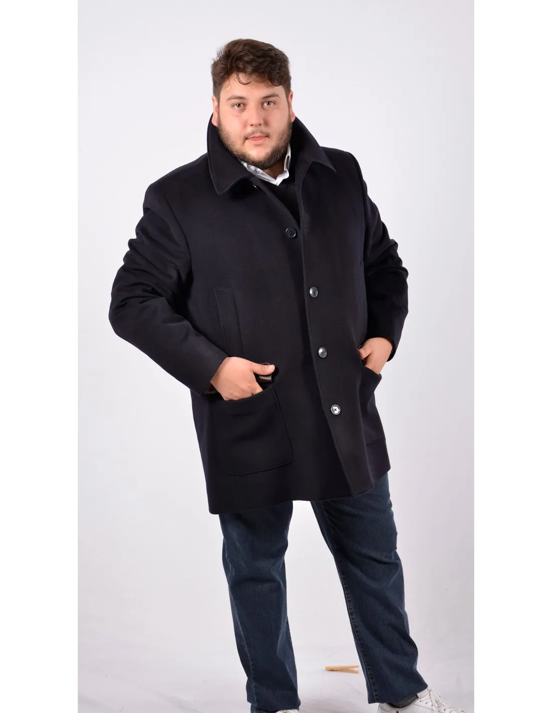 Giaccone in Lana Mod Rabbit Blu