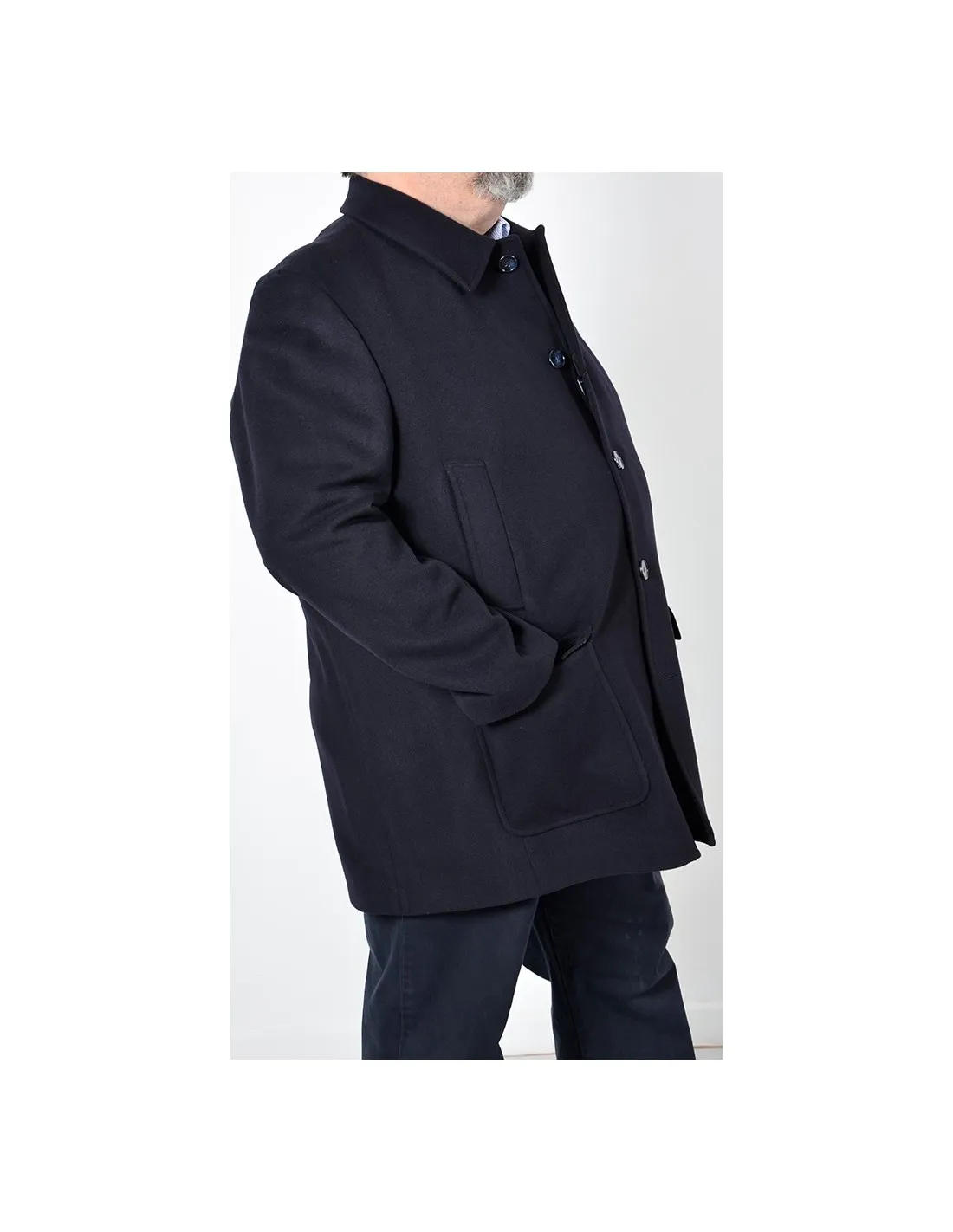 Giaccone in Lana Mod Rabbit Blu