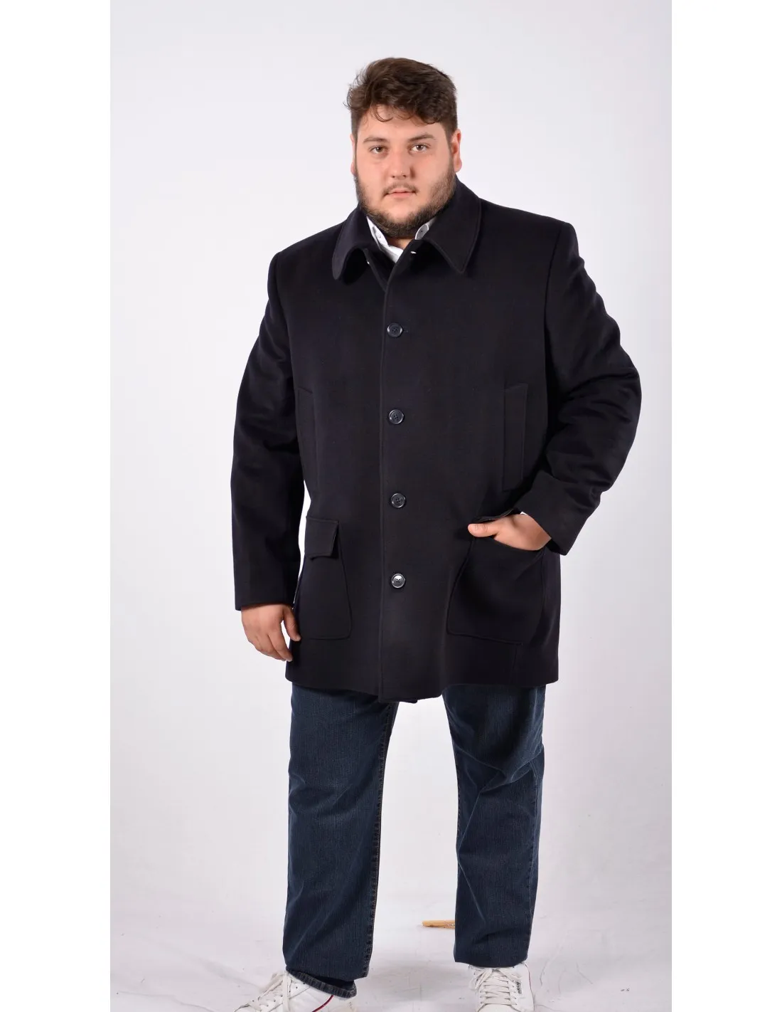 Giaccone in Lana Mod Rabbit Blu