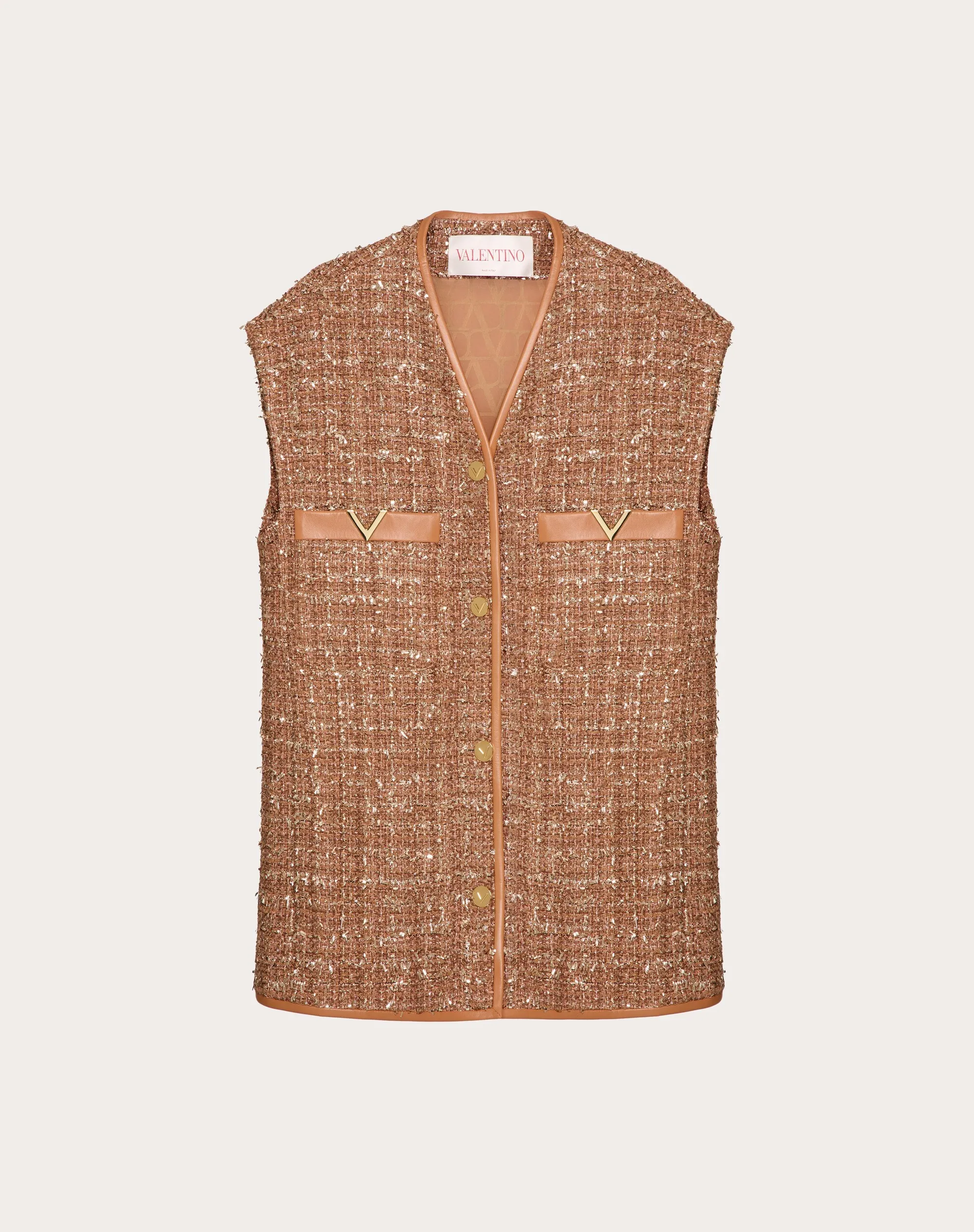 GILET IN GLAZE TWEED LIGHT