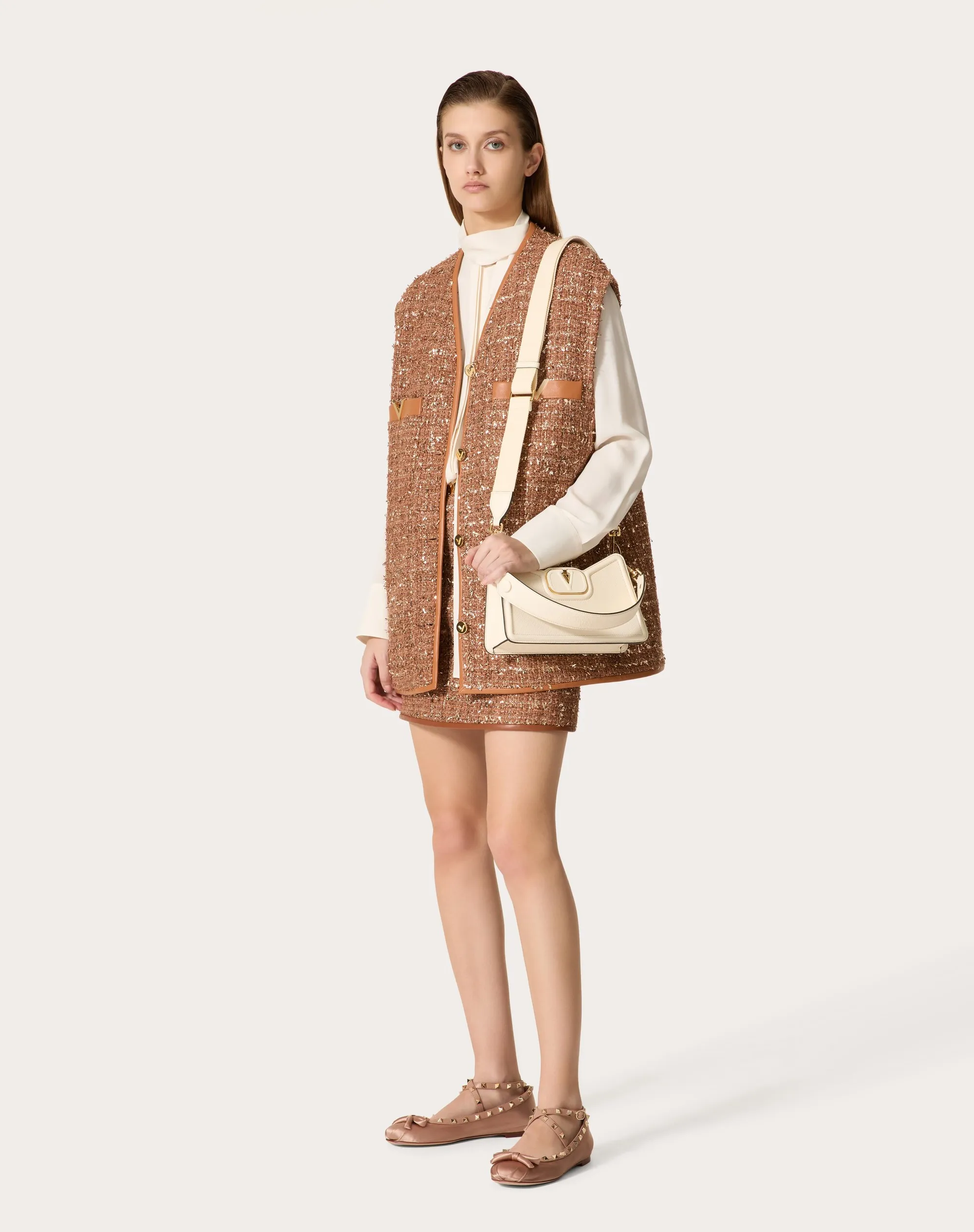 GILET IN GLAZE TWEED LIGHT