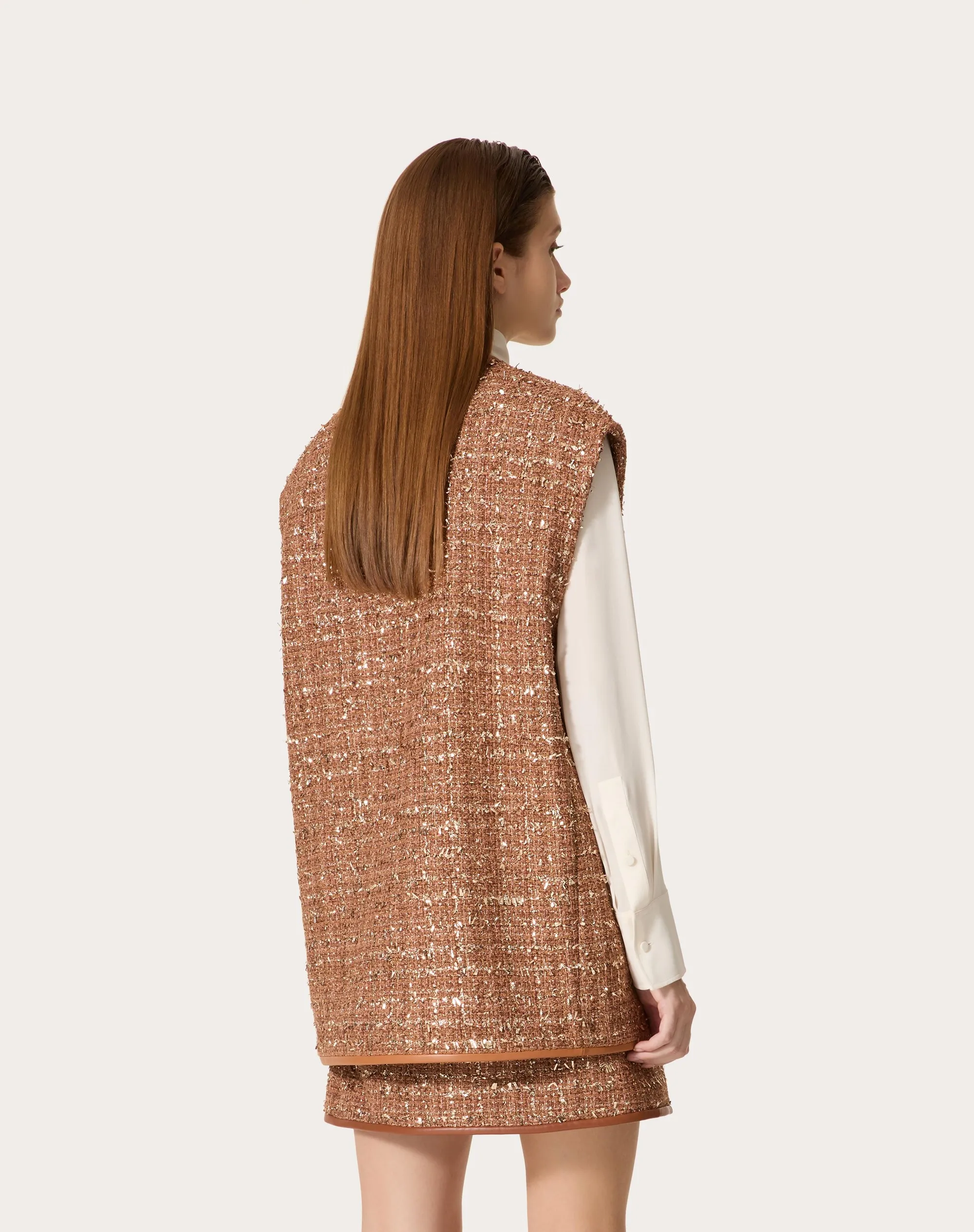 GILET IN GLAZE TWEED LIGHT