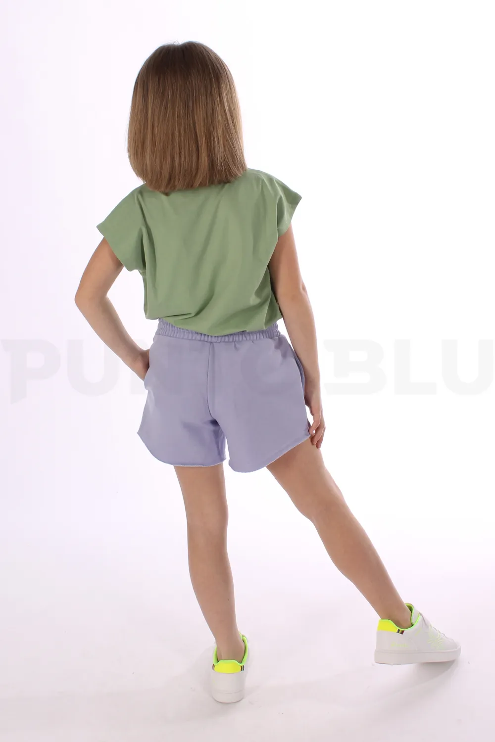 GUESS | BERMUDA IN COTONE LILLA RAGAZZA - Punto Blu