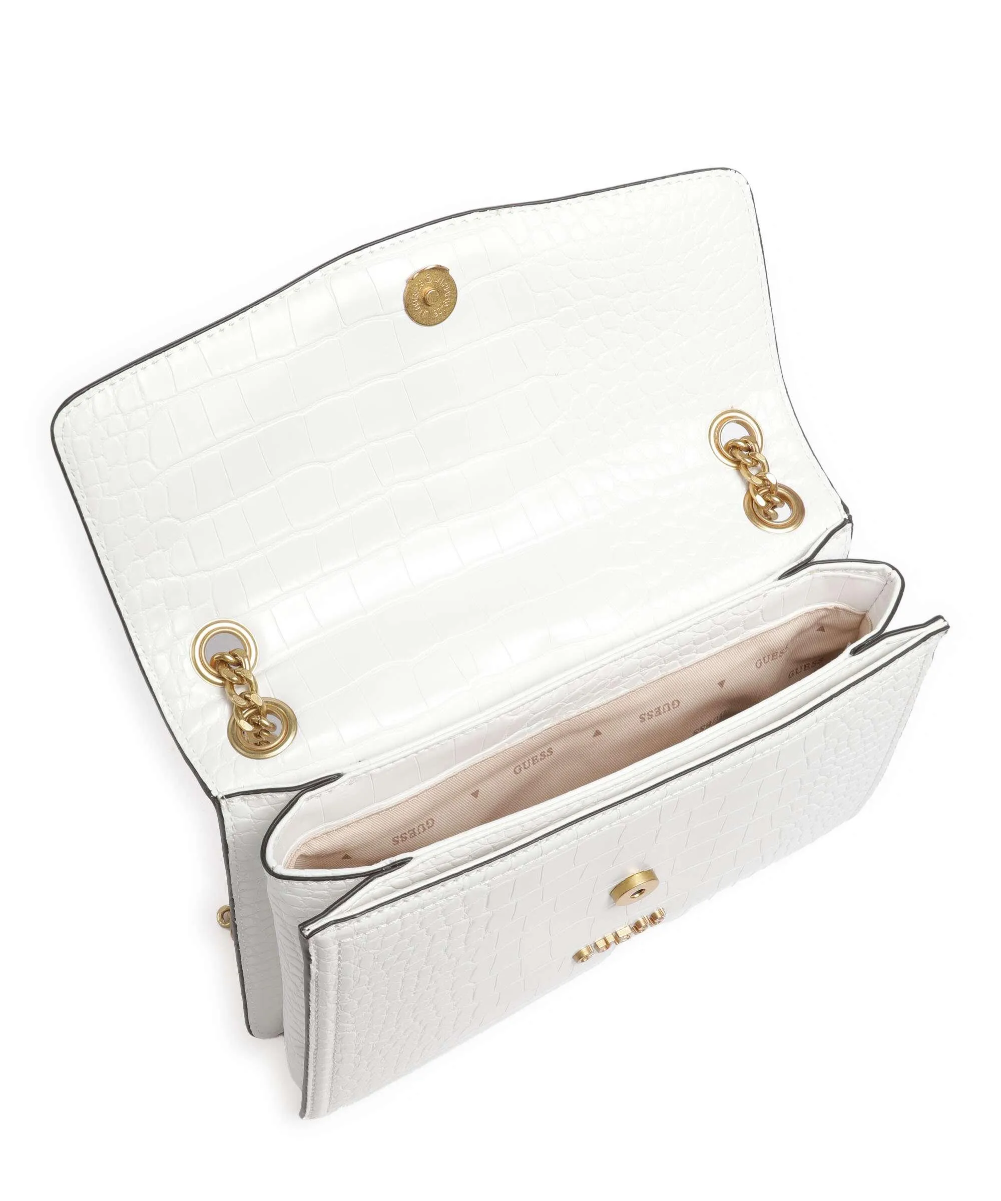  Guess G James Borsa a spalla pelle sintetica bianco  
