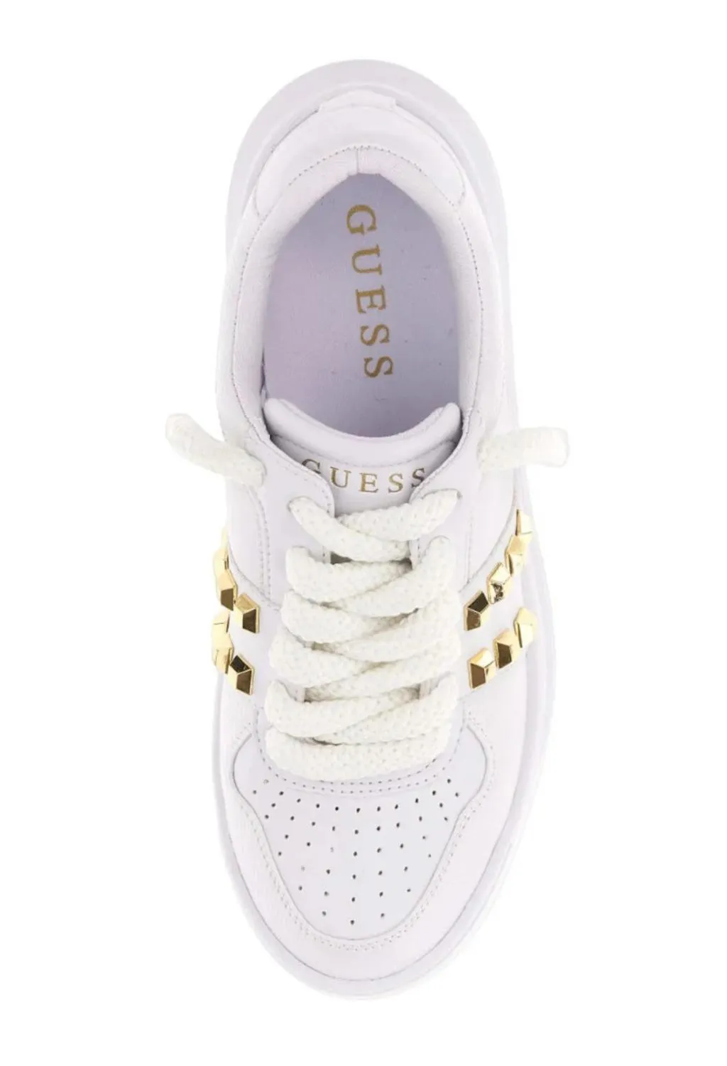 GUESS SCARPE  sneakers bianca con borchie