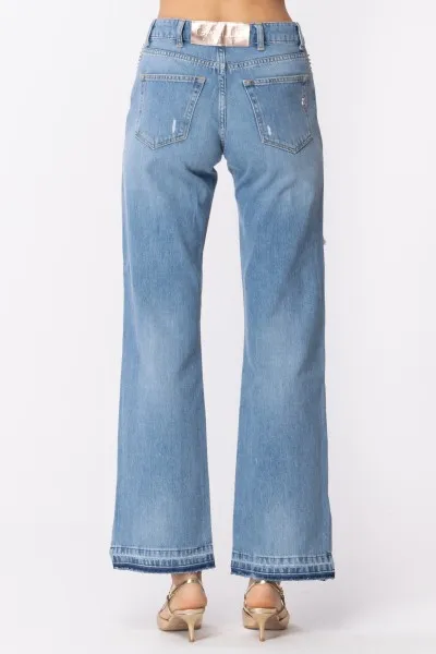 Jeans Boy a vita bassa con borchie BLU CHIARO