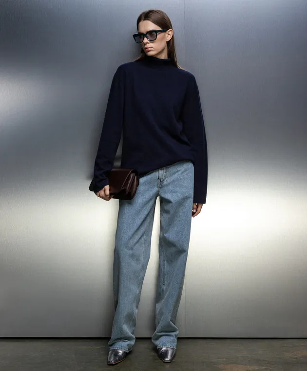 Jil Sander Maglione in cashmere blu J40GP0002J13204
