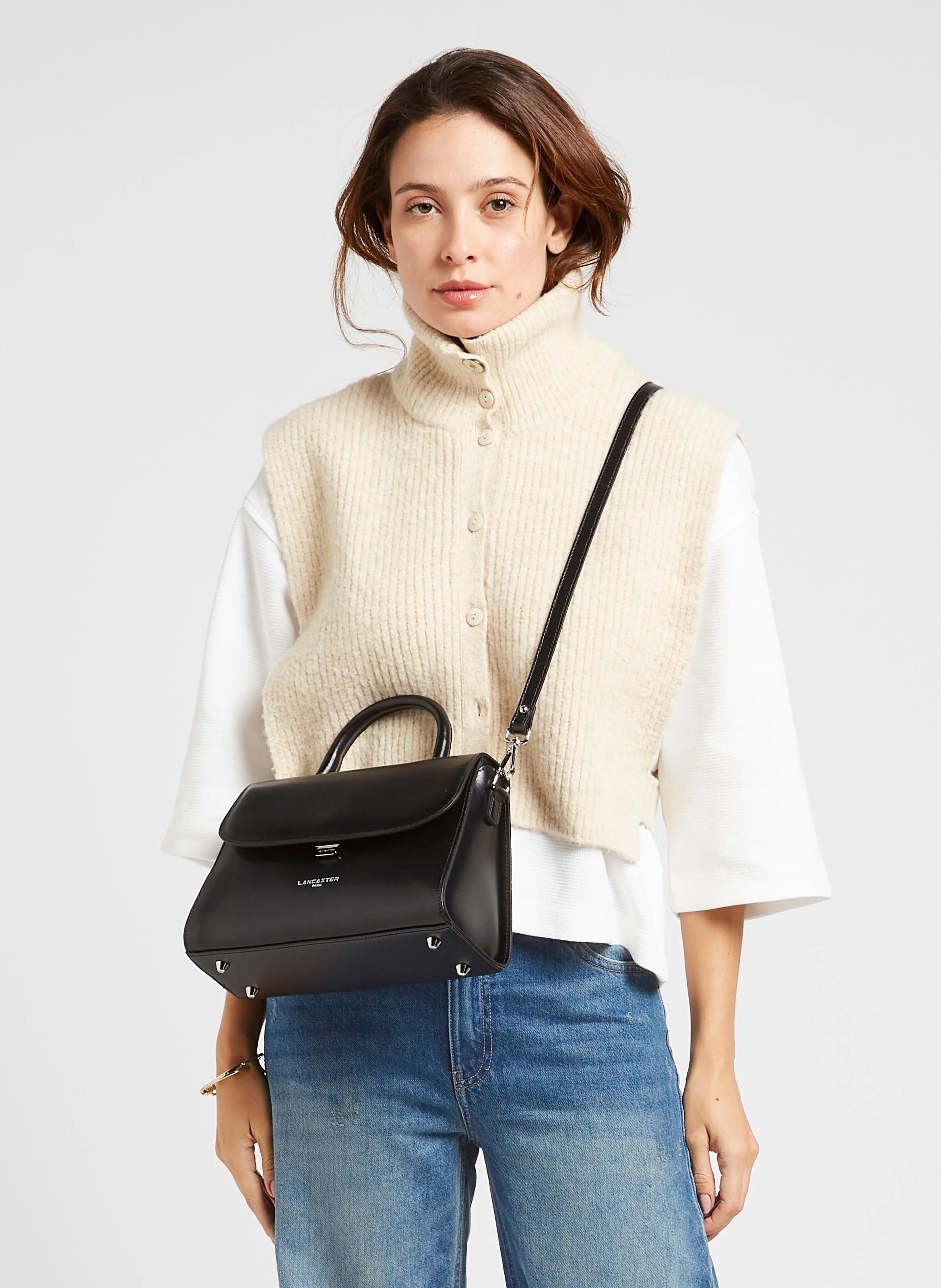  LANCASTER PARIS   SUAVE EVEN - Borsa a patta in pelle liscia | Nero