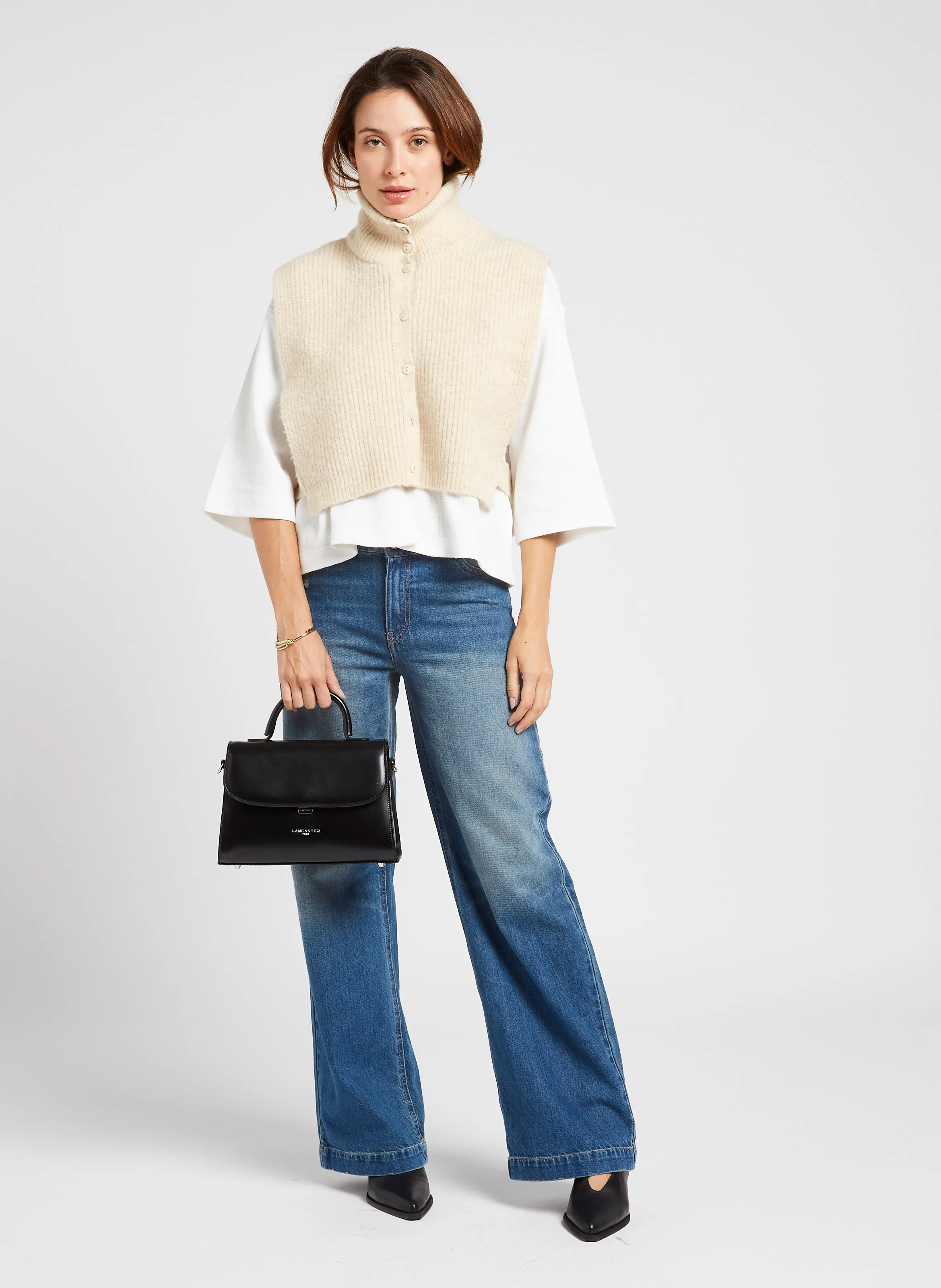  LANCASTER PARIS   SUAVE EVEN - Borsa a patta in pelle liscia | Nero