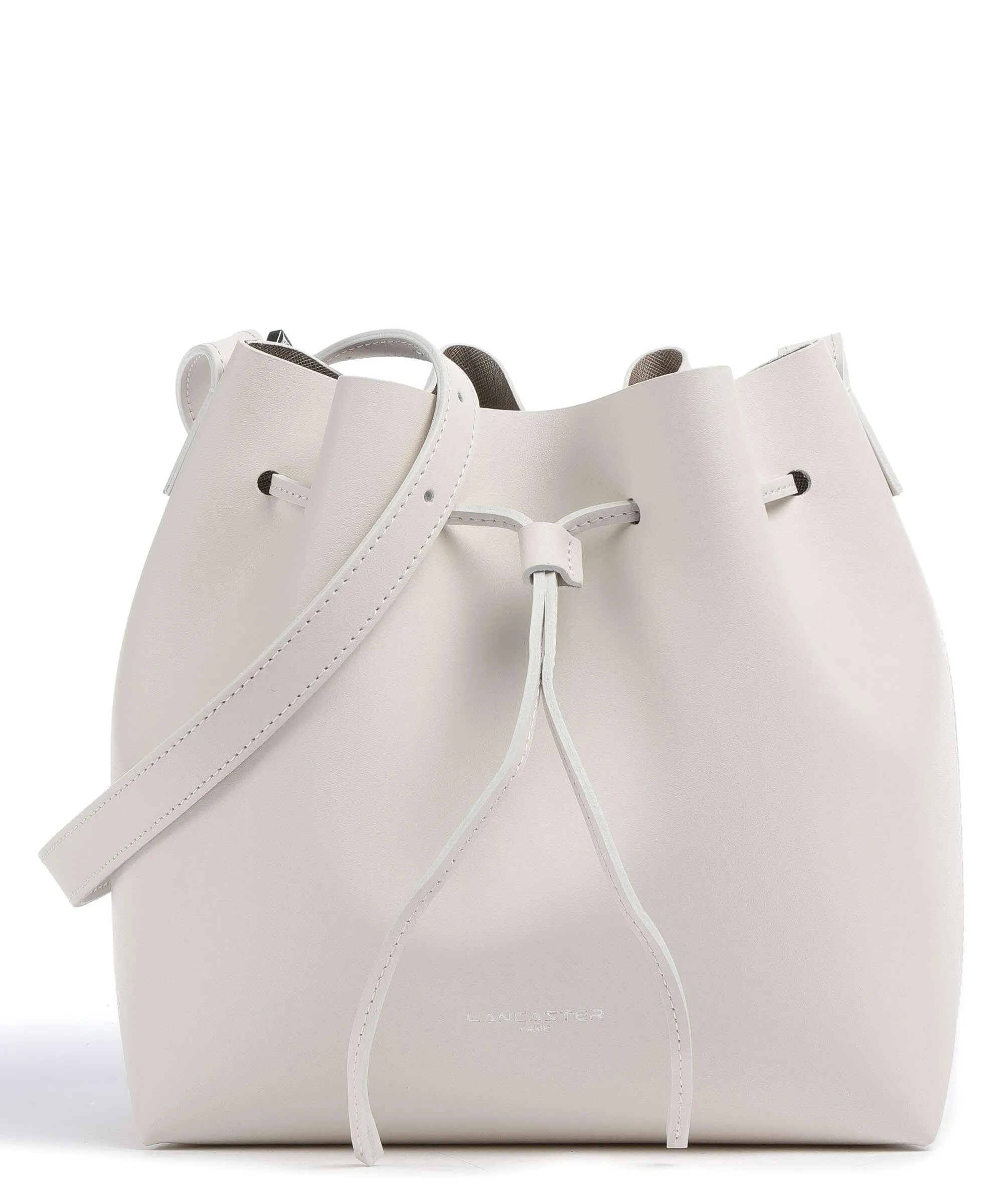 Lancaster Pur & Element City Americanino Borsa a secchiello pelle di vacchetta finemente grana avorio  