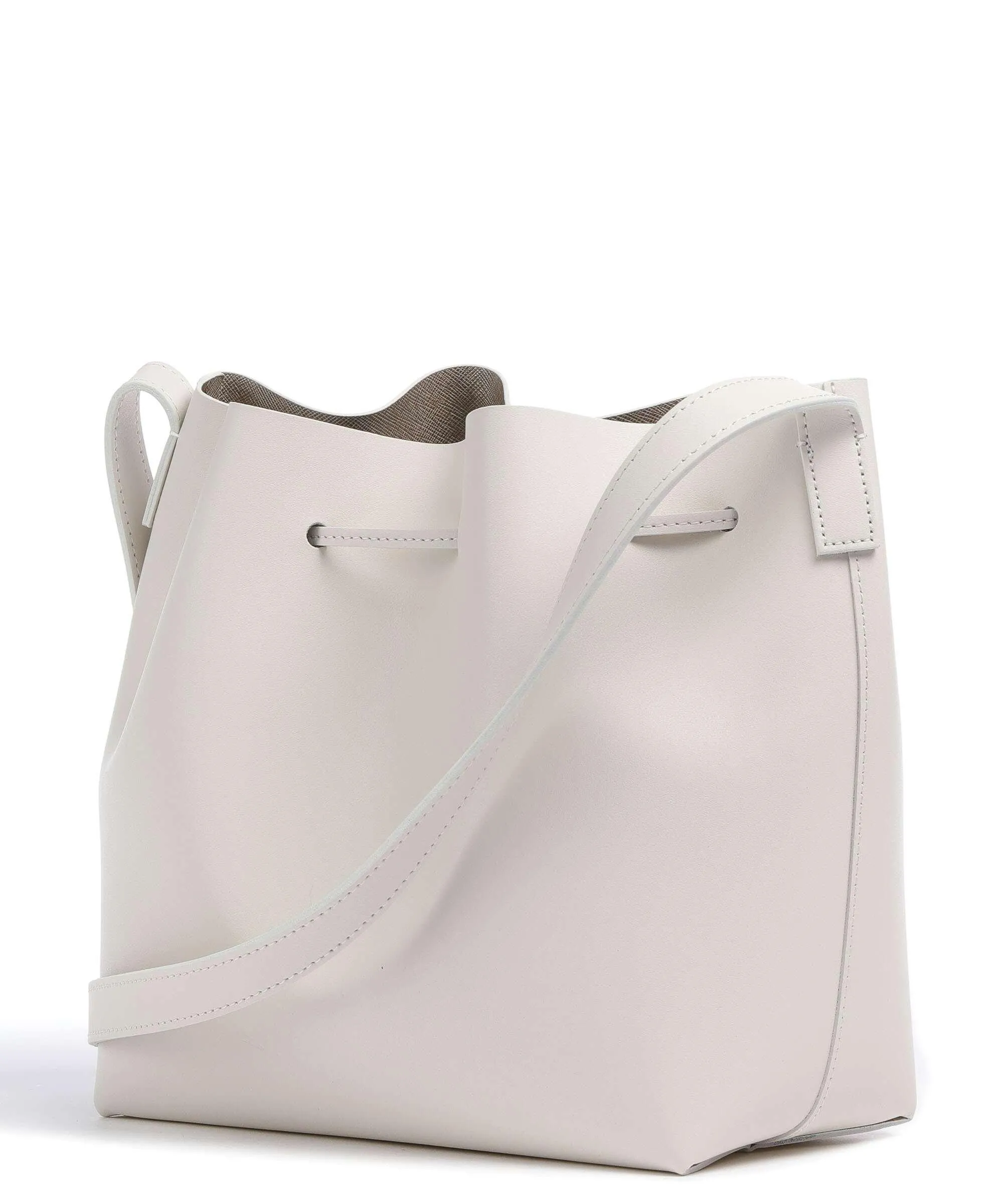  Lancaster Pur & Element City Americanino Borsa a secchiello pelle di vacchetta finemente grana avorio  