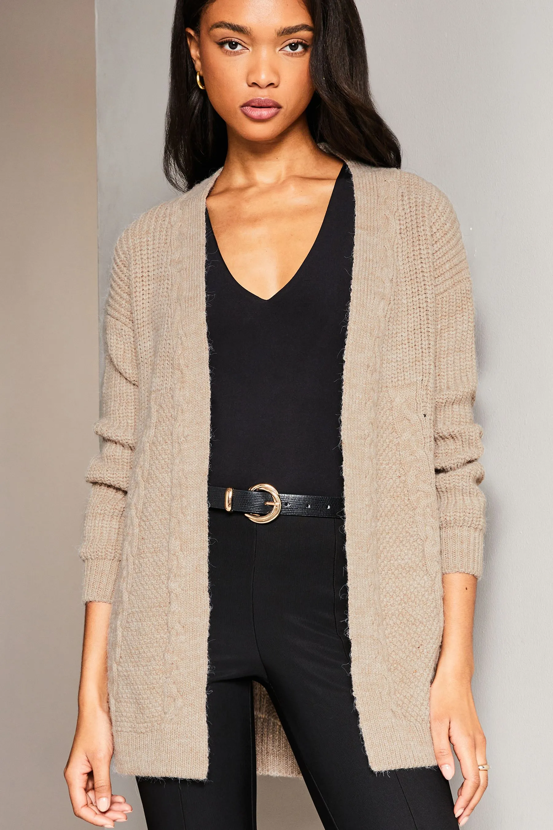 Lipsy - Cardigan lavorato a trecce miste