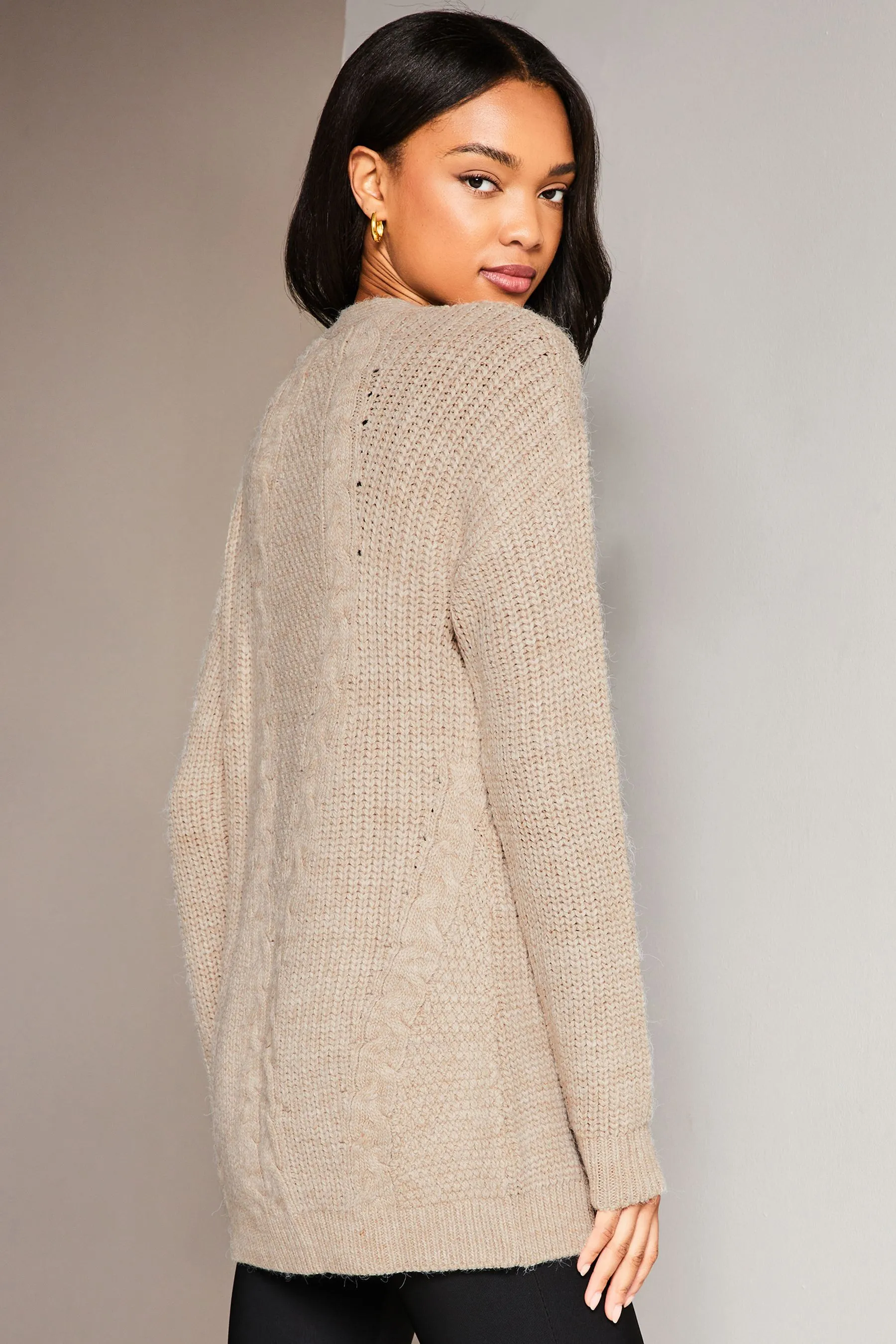 Lipsy - Cardigan lavorato a trecce miste
