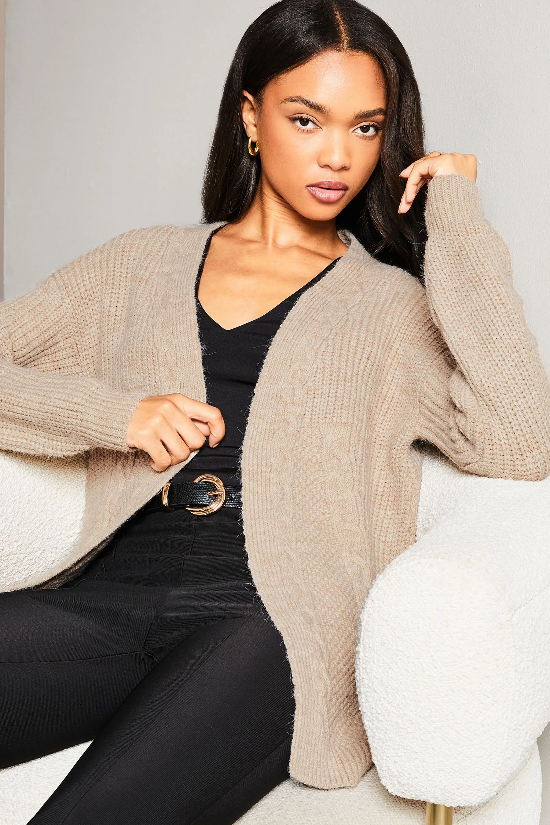 Lipsy - Cardigan lavorato a trecce miste